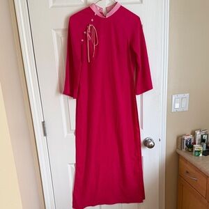 Elegant Pink silk Ao Dai set